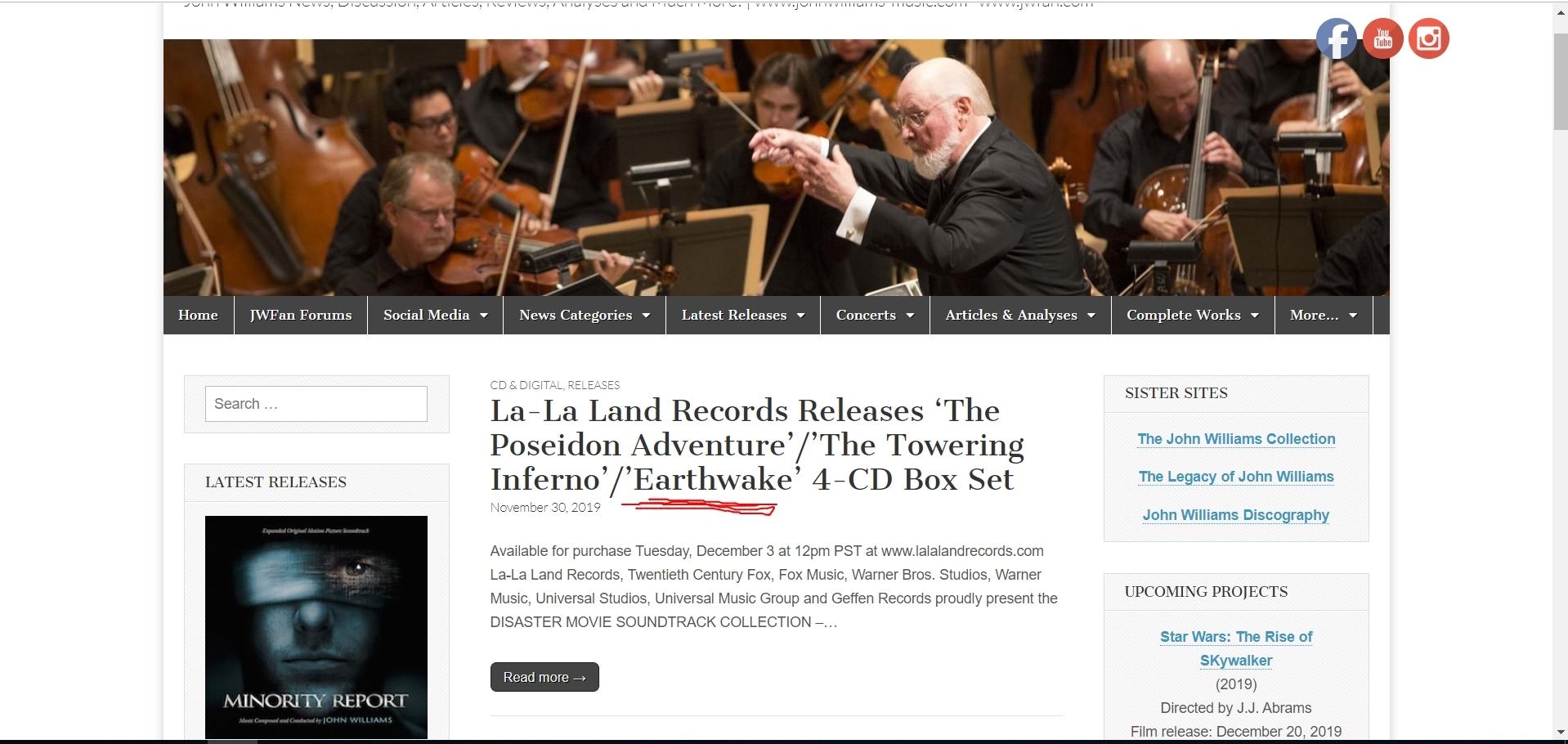 John Williams' DISASTER MOVIE SOUNDTRACK COLLECTION (Poseidon